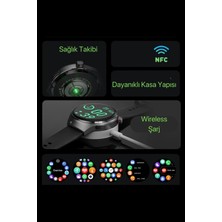 Hx Series V4 Suit Yuvarlak Akıllı Saat 7 Kordon ve Kulaklık Hediyeli Akıllı Saat