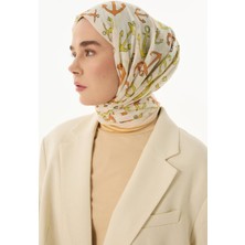 Fenza Scarf Mabel Oranj-Sarı Dümen Desen Pamuklu Şal