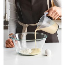 Ikea 3 Adet Şeffaf Ölçü Kabı Beher Ikea 3'lü Set Plastik Ölçek Hacim: 1 Litre Ölçme Kabı Yükseklik 14 cm
