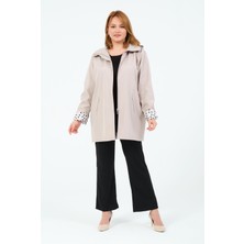 Seyhan Büyük Beden Kadın Mevsimlik  Astarlı Kısa Polyester Trençkot