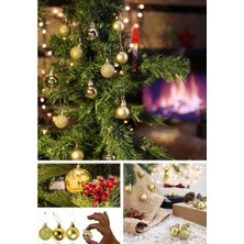 Home Dekor Hediye 12 Adet Gold 2,5  cm  Süs Topu parlak Gold mat Gold 12 Li Süs Mini Yılbaşı Topu Noel Çam Ağacı Topu