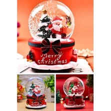 Home Dekor Hediye Yılbaşı Noel Baba Kar Püskürtmeli Işıklı Müzikli Mega Boy Yılbaşı Noel Baba ve Çam Ağacı Temalı 15 cm  Yeni Yıl Hediyesi Kar Küresi