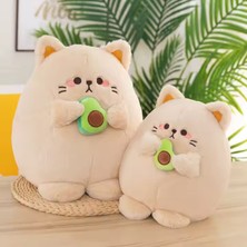 Avakadolu Kedi Sevimli-Yumuşak Peluş Yastık 30 cm