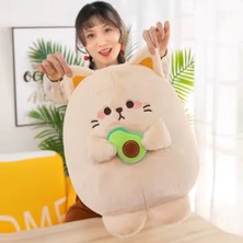 Avakadolu Kedi Sevimli-Yumuşak Peluş Yastık 30 cm