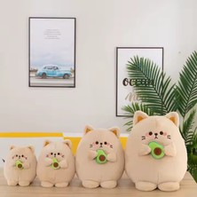 Avakadolu Kedi Sevimli-Yumuşak Peluş Yastık 30 cm