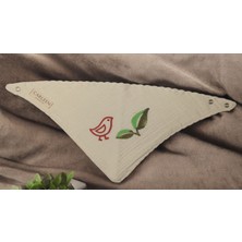 Kuş ve Yaprak Desen Kök Boya El Baskısı Müslin Uyku Arkadaşı 4 Lü Aksesuar Set (Diş Kaşıyıcı Fular Emzik Askısı