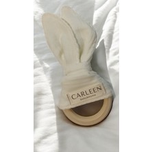 Kuş ve Yaprak Desen Kök Boya El Baskısı Müslin Uyku Arkadaşı 4 Lü Aksesuar Set (Diş Kaşıyıcı Fular Emzik Askısı