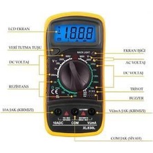 Ventatek Dijital Multimetre- Avometre - Mini Ölçü Aleti - XL830L