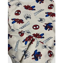 Aliş Kids Erkek Çocuk Pamuklu Bej Rengi Örümcek Adam Desenli Uzun Kollu Mevsimlik Pijama Takımı