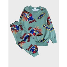 Aliş Kids Erkek Çocuk Pamuklu Yeşil Sonic Desenli Uzun Kollu Mevsimlik Pijama Takımı