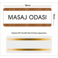 Zafrak Reklam Masaj Odası Ofis Departman Kapı İsimliği, Yönlendirme Levhası 26X10 cm Beyaz-Ceviz