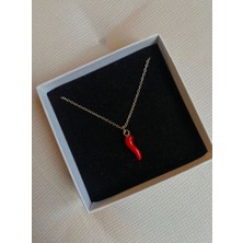 Arsaley Collection Kırmızı Biber Altın Kaplama Charm Kolye Sevgililer Günü Özel