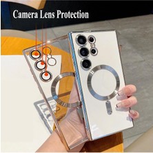Teknomoda Samsung Galaxy S25 Ultra Kılıf Kamera Lens Korumalı Renkli Magsafe Şeffaf Silikon