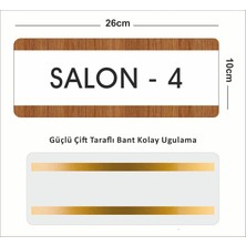 Zafrak Reklam Salon 4 Ofis Departman Kapı İsimliği, Yönlendirme Levhası 26X10 cm Beyaz-Ceviz