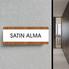 Zafrak Reklam Satın Alma Ofis Departman Kapı İsimliği, Yönlendirme Levhası 26X10 cm Beyaz-Ceviz