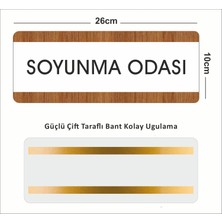 Zafrak Reklam Soyunma Odası Ofis Departman Kapı İsimliği, Yönlendirme Levhası 26X10 cm Beyaz-Ceviz
