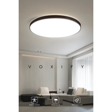 Voxify Siyah Kasa Yuvarlak Beyaz Işık Tavana Sıfır LED Armatür Aplik Avize Lambası Aydınlatma 25 cm  Çapında
