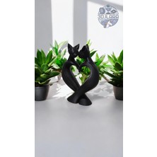 3D Baskı Aşk Kedileri Heykeli – Dekoratif Romantik Obje