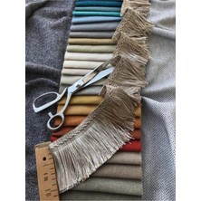 Vizon-Krem Renk Perde Püskülü Samba Saçak