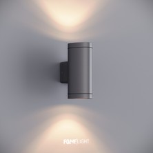 FoneLight Gala Serisi Dış Mekan Duvar Aplik Aydınlatma, Çift Yönlü LED, IP65 Su Geçirmez, 14W, 3000K Gün Işığı, Antrasit, 80x120x180mm