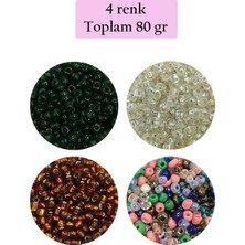 Dökme Cam Kum Boncuk (8/0) 3 mm - 4 Renk - Toplam 80 Gram - BNC419