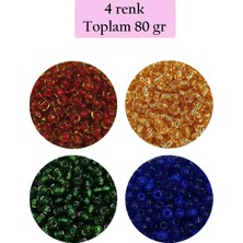 Yenisini Al Dökme Cam Kum Boncuk (8/0) 3 mm - 4 Renk - Toplam 80 Gram - BNC424