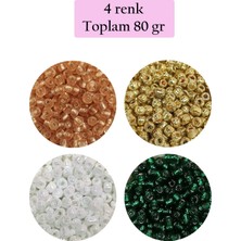 Dökme Cam Kum Boncuk (8/0) 3 mm - 4 Renk - Toplam 80 Gram - BNC416