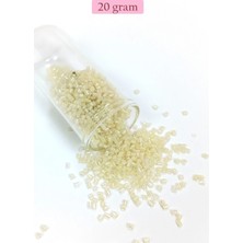 Kesme Cam Boncuk 2mm - 20 Gram - Şeffaf Krem -BNC339