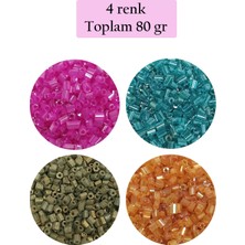 Kesme Cam Boncuk 2mm - 4 Renk - Toplam 80 Gram - BNC438