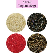Kesme Cam Boncuk 2mm - 4 Renk - Toplam 80 Gram - BNC444