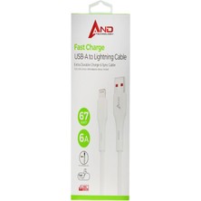 And 67 Watt 6A Hızlı Lightning USB Kablo AND-A620
