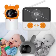 LCD Ekranlı Gece Görüşlü Bebek Izleme Kamerası Hatırlatıcılı-Oda Sıcaklığı Kontrollü-Telsiz ve 360 D