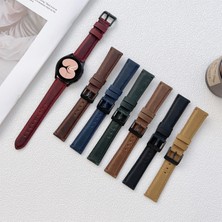 ZHKJ Shop 22MM Buzlu Deri Kayış Yeşil (Yurt Dışından)