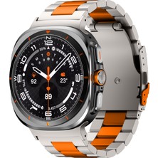 Unbranded Samsung Galaxy Watch Ultra 47MM Metal Saat Kordonu Titanyum Turuncu (Yurt Dışından)