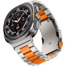 Unbranded Samsung Galaxy Watch Ultra 47MM Metal Saat Kordonu Titanyum Turuncu (Yurt Dışından)