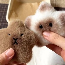 Mrsivdi Karikatür Sıkma Kapibara Peluş Anahtarlık Peluş Doldurulmuş Oyuncaklar Siyam Kedisi Anahtarlık Anahtarlık Tavuk Cıvıl Cıvıl Kapibara Kolye Çift (Yurt Dışından)