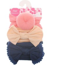 Mrsivdi 3 Adet/takım Bebek Kafa Bandı Çiçek Fiyonkları Bebek Kız Bantlar Yay Düğüm Çocuklar Saç Bandı Türban (Yurt Dışından)