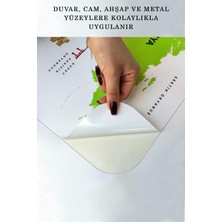 Eğitici Dünya Haritası Dünya Atlası Çocuk ve Bebek Odası Duvar STICKER-60X105-3792