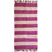Rice Çizgili Kilim - Bordo