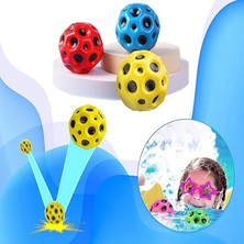 Yükseğe Zıplayan Delikli Bouncer Ball Space Ball Süper Uzay Topu 1 Adet Ay Top Moon Ball