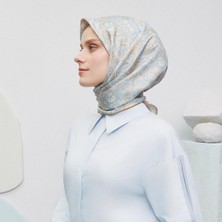 Lêvi D'or Armine İpek Eşarp 2025 Yaz - 9304-09 Mavi Twill