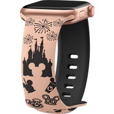 MobaxAksesuar Apple Watch 44/45/46/49mm Kordon Leopar Desen Yumuşak Silikon Kordon 2/3/4/5/6/se/7/8/9/10/11/ultra