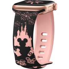 MobaxAksesuar Apple Watch 44/45/46/49mm Kordon Leopar Desen Yumuşak Silikon Kordon 2/3/4/5/6/se/7/8/9/10/11/ultra