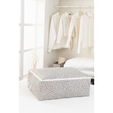 Rek Home Büyük Boy Gri Yaprak Baskılı Baza Altı Yastık Yorgan Kazak Hurcu / 62x46x22