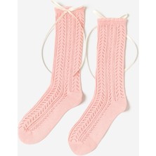 Katia & Bony Kız Çocuk Fiyonklu Triko Soket Çorap Pembe