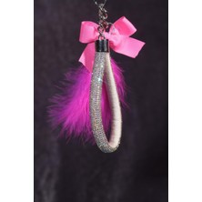 Yaldızlı Angel Anahtarlık Tüy ve Kurdele Seçenekli