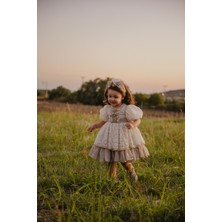 Dantel Işlemeli Prenses Model Kabarık Kız Çocuk ELBISESI_M2405