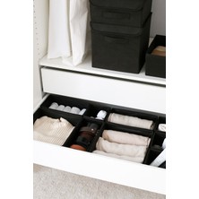 Rek Home 6'lı Siyah Çocuk Odası Dolap Çamaşır Çekmece Içi Düzenleyici Saklama Kutusu Organizer