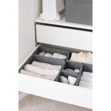 Rek Home 12'li Gri Çocuk Odası Dolap Çamaşır Çekmece Içi Düzenleyici Saklama Kutusu Organizer