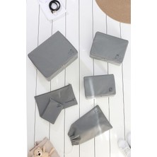 Rek Home 6'lı Gri Valiz Düzenleyici Bavul İçi Organizer Set Seyehat Hurcu
